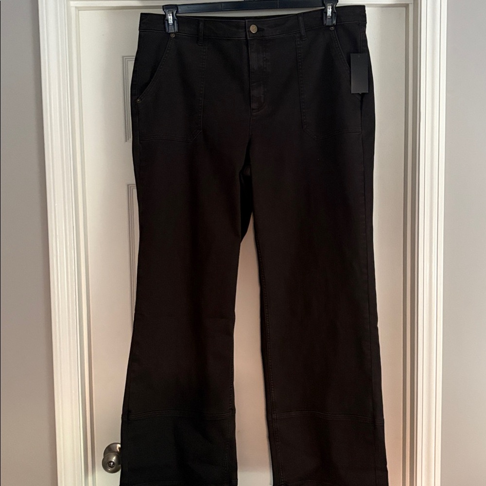 NWT-LOGO by Lori Goldstein Black Wide-Leg Jeans